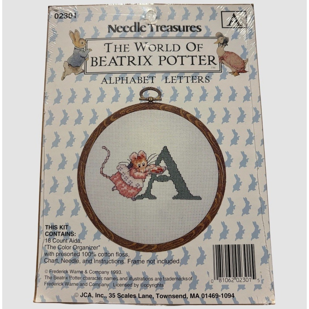 Needle Treasures Beatrix Potter Alphabet Letters Cross Stitch A Initial 02301